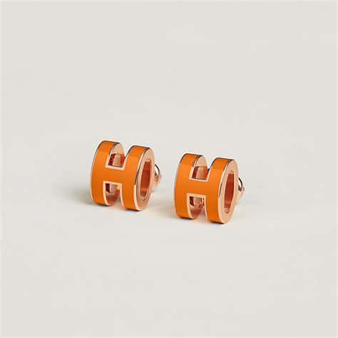 hermes orange earrings|hermès mini pop h earrings.